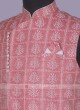 Stylish Printed Art Silk Nehru Jacket